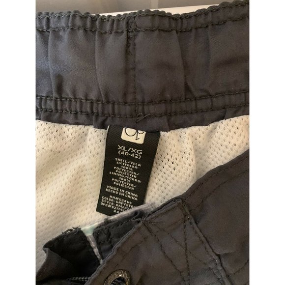 OP Swim Trunks Shorts Men’s Sz XL 40-42 Gray Blue Green Swimming Suit HAWAIIAN - Picture 2 of 7